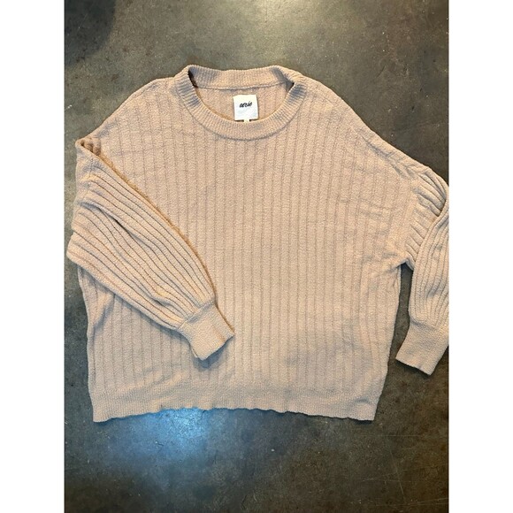 aerie Sweaters - Aerie Oversized Ribbed Crewneck Pullover Sweater Size L